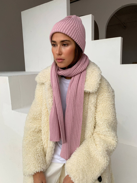 Шарф из хлопка (пыльная роза) 